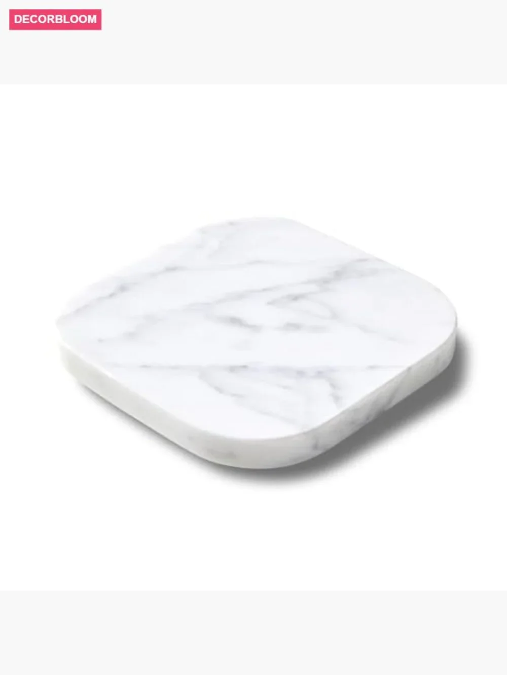 Set of 4 Square Marble Coasters for Drinks Coffee - Natural Stone Bar Coasters